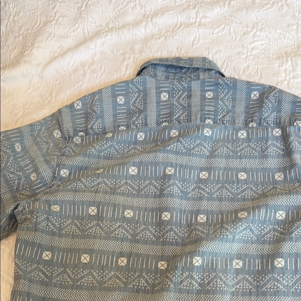 Faherty Blue Patterned Casual Button Down Shirt - image 6